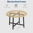 thumbnail image 4 of 31.5" Round Dining Table Seats 2-4, Wood Top Metal Frame, Space Saving Kitchen Table, Chairs Not Included, 4 of 7