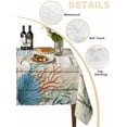 thumbnail image 5 of Beige Beach Coastal Suqare Tablecloth - 54 x 54 Inch, Summer Nautical Coral Shell Botanical Vintage Waterproof & StainResistant Tablecloth, Washable Oil-proof Table Cover for Dining/Party/Wedding, 5 of 9