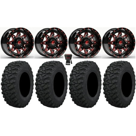 Fuel Lethal 15 Wheels Red 33 Trekker Tires Polaris RZR XP 1000 / PRO XP / Ranger XP 900/1000
