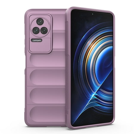 Shoppingbox Case for Xiaomi Redmi K50, Silicone Rubber Flexible TPU Shockproof Bumper Case Anti-Slip Cover - Purple