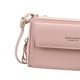thumbnail image 3 of Bolso bandolera cuadrado para mujer, bolso de hombro tipo mensajero, bolso de cuero con cremallera, tarjetero, bolso de teléfono, bolso de fiesta Pequeña jinwen  embrague para mujer, 3 of 3