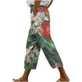 thumbnail image 2 of CLOISE Womens Capris with Pockets Stretch Wide Leg Pants Elastic High Waisted Palazzo Pants Petite Summer Casual Fashion Printed Loose Lightweight Cropped Flowy Trousers Multicolor XL, 2 of 5