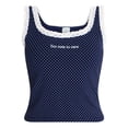 thumbnail image 5 of No Boundaries Single Jersey Lace Sleep Tank Top, Women's XXS-3X, 5 of 5
