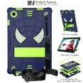 thumbnail image 2 of SaniMore Case for Samsung Galaxy Tab S9/Tab S7Tab S8/ (Model SM-X700/X710/X706/T870), Screen Protector Shoulder Strap Hidden Bracket Pen Slot Heavy Duty Protective Shockproof Hybird Shell, Navy+Green, 2 of 6