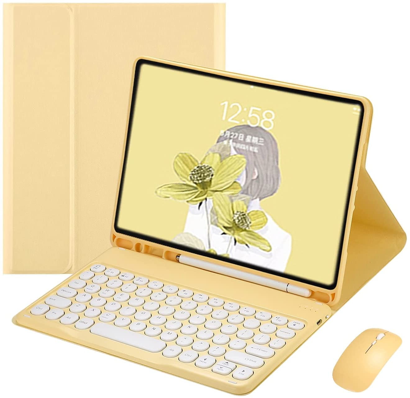 Dingrich Keyboard Case for 9.7 iPad 2018 iPad Air,Smart Protection iPad 9.7 Keyboard Case with 7 Color Backlit Rose Gold iPad Air 2 iPad 2017,iPad Pro 9.7 