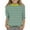 Green, variant on Efsteb Kids Girls 3/4 Sleeve Tops Casual Summer Round Neck Three-quarter Sleeve Tops Comfy Loose Cute Striped Print Tee Shirt(Brown,3 Years )