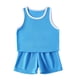thumbnail image 2 of Conjuntos de camiseta sin mangas con cuello redondo para niños, camiseta sin mangas de color liso con cuello redondo y pantalones cortos con cintura elástica, conjunto de dos piezas de poliéster para, 2 of 9