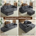 thumbnail image 3 of Housiney 103 inch Cloud Sectional Couch, Modern Modular Sofa with L-Shape Chaise, Corduroy Couches for Living Room Bedroom, No Assembly Required, Gray, 3 of 9
