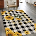 thumbnail image 3 of 3'x5' Area Rugs, Sunflower Checked Indoor Outdoor Area Rug for Living Room Bedroom, Vintage Garden Floral Bees Farmhouse Washable Bathroom Rugs Kitchen Floor Carpet Mats Home Decor Aesthetic, 3 of 8