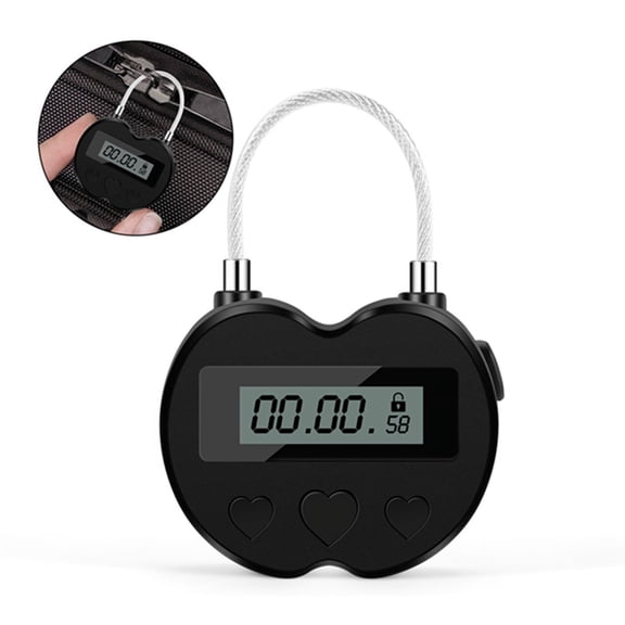 Deliqiba Timer Padlock Smart Time Lock Lcd Display Time Lock Multifunction Travel Electronic Timer Waterproof Usb Rechargeable Temporary Timer Padlock