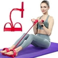 thumbnail image 6 of Coollooc Fitness Resistance Bands, 4 Tube Pedal Ankle Puller, 2025 Upgrade Stretch Bands for Sit Up Exercise Equipment, Suitable for Abdomen/Arm/Leg Stretching Slimming Training(1PCS,Red), 6 of 9