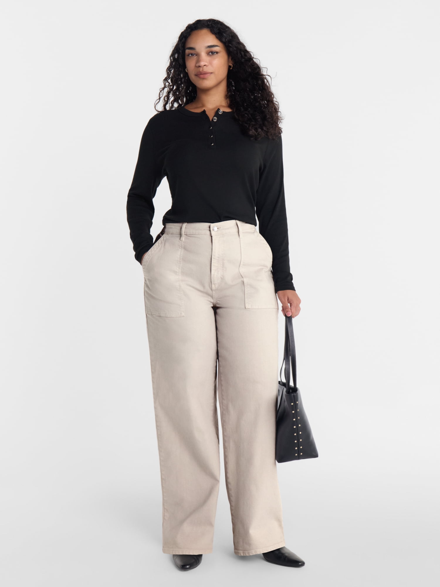 Scenario Women's High Rise Utility Jeans, 31" Regular and 29" Short Inseam, Sizes 0-20