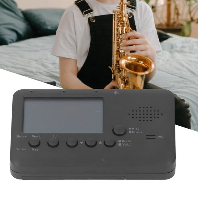 Electronic Metronome, High Sensitivity Easy Clip on Wind Instrument Tuner Portable for Flute