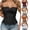 A-Black24, variant on Cut Out Peacock Pattern Strapless Corset For Women Scalloped Hem Solid Color Daily Layering Bustier Top