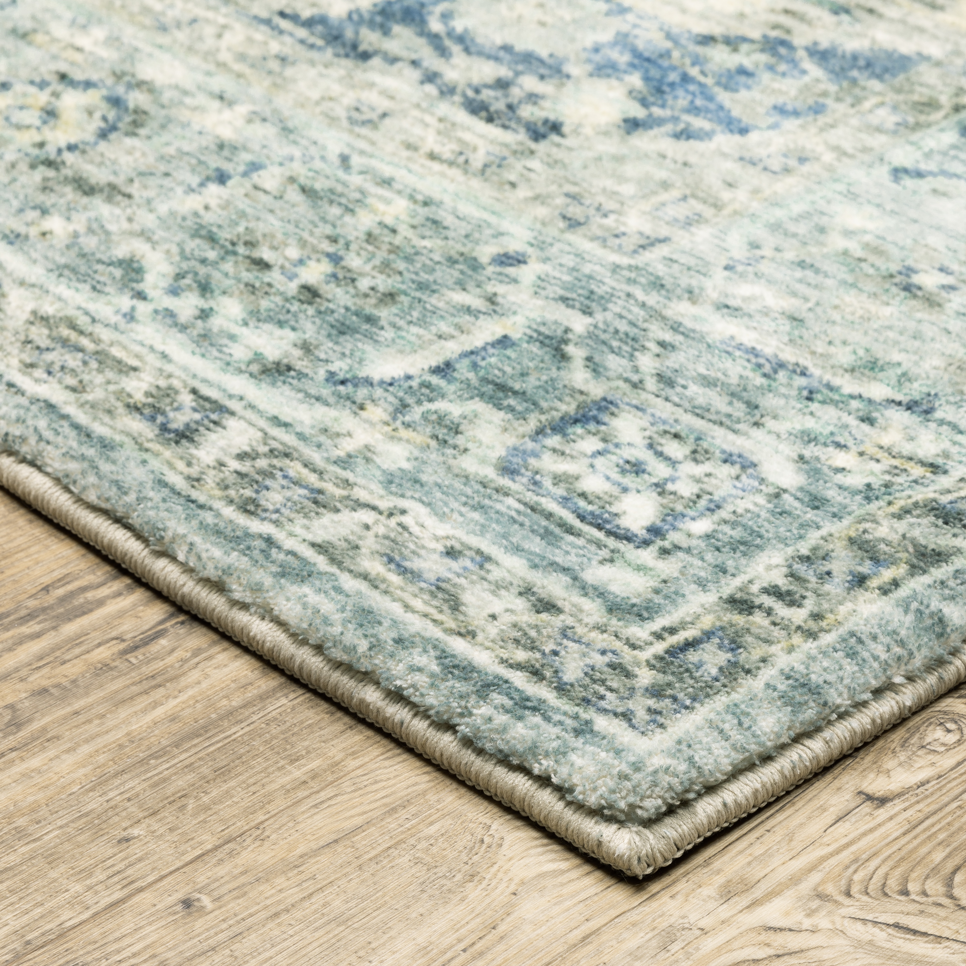 Avalon Home Silvana Bohemian Medallion Area Rug, 2' X 8' Runner, Gray/ Blue