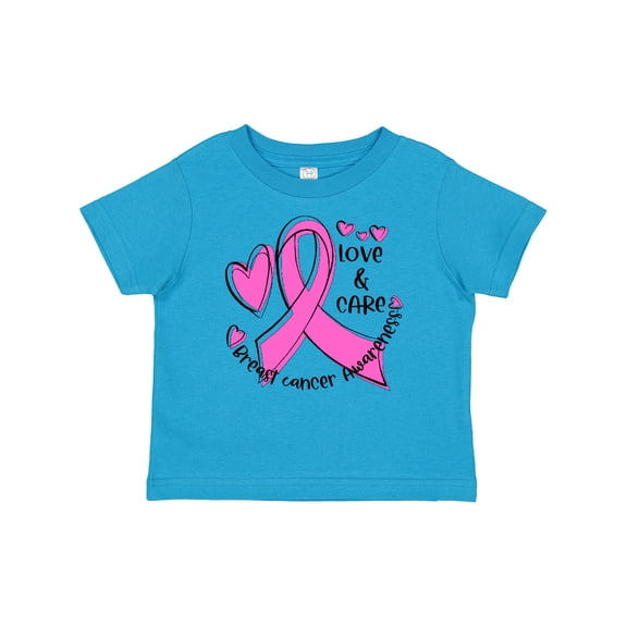 Inktastic Love, Care, Cure Breast Cancer Awareness Pink Ribbon Boys or Girls Baby T-Shirt