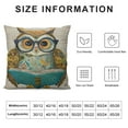 thumbnail image 5 of Sheronv Owl Glasses Book Theme Decorative Throw Pillow Cover for Home Couch Living Room Bed Sofa Zipper Closure 1PC 12x12in, 5 of 5