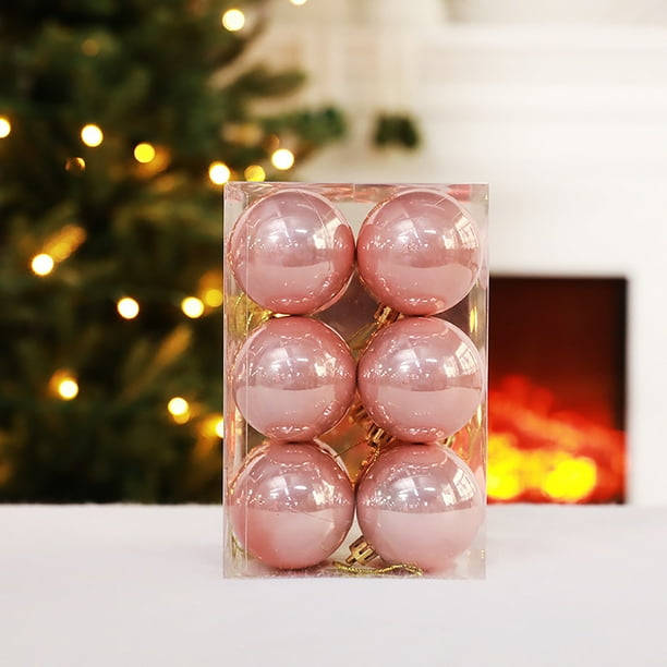 Xihbxyly Juego de Bolas Navideñas Irrompibles con Purpurina, Elegantes Adornos para Árbol y Escaparate, Decoración Festiva para El Hogar y El Centro Comercial, Caja de Regalo de 12 Piezas, Tamaño de