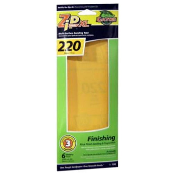 Gator 7249 Zip XL Sanding Refill Sheets, 220-Grit, 6-Pk. - Quantity 5