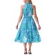 thumbnail image 3 of Vestido de verano bohemio Inspire Chic para mujer, sin mangas, con cuello halter, vestido midi casual con estampado floral en azul y verde, talla XL, 3 of 6