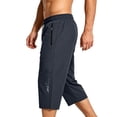 thumbnail image 3 of Casual Summer Shorts for Men Elastic Waist Zipper Pockets Outdoor Running Jogger Capri Pants Fathers Gift, 3 of 8