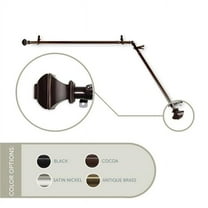 Vicky Corner Window Curtain Rod 13/16 inch dia. 48-84" - Cocoa