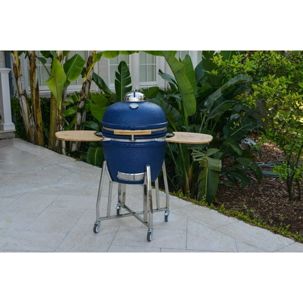 Lifesmart 600 Square Inch Cooking Surface Kamado Ceramic Grill & Smoker