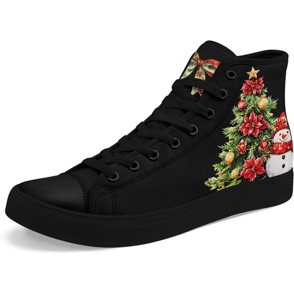 Coolcustomize Christmas High-Top Sneakers for Womens Girls,Holiday-Themed Canvas Shoes Comfortable Casul high Tops,Xmas Gift