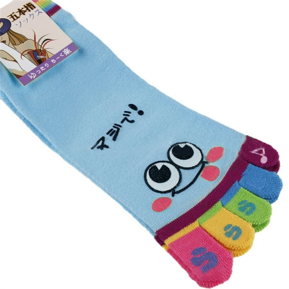 Women Toe Socks Cotton Booties Socks Funny Novelty Five Finger Socks Cartoon Ankle