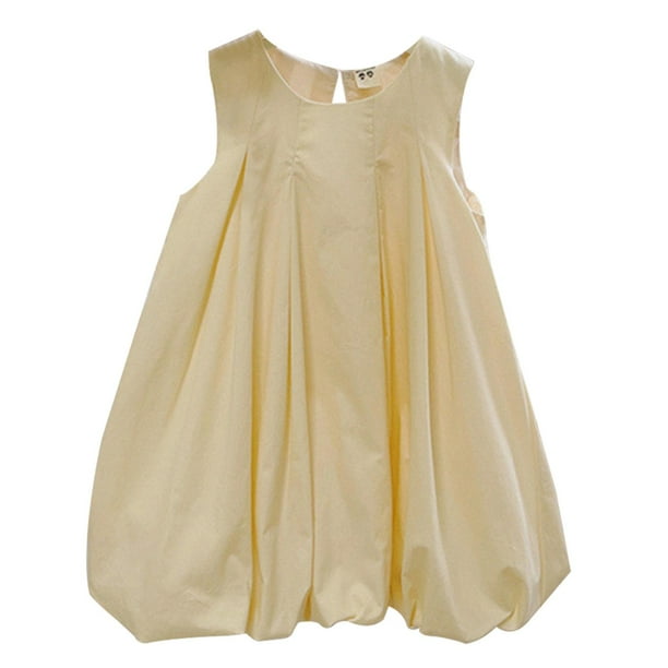 Vestido de niña, ropa para niños, vestido playero de algodón suave sin mangas Talla 100