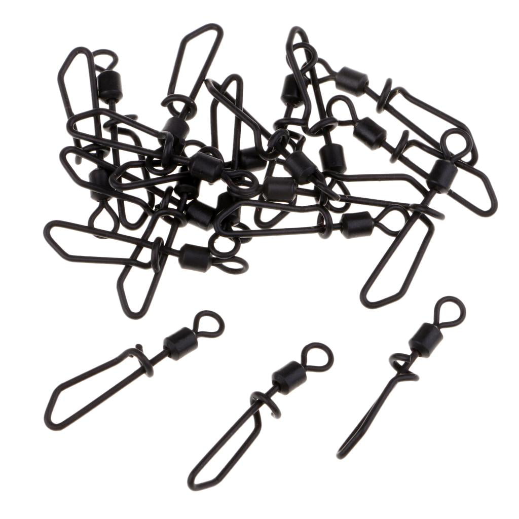 20pcs Carp Fishing Accessories Swivel with Quick Change Snap Clips Connector 