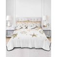 thumbnail image 3 of Quilts Twin Size, Orange Eucalyptus Coastal Soft Comforter Bedding Set for Bed, Beach Starfish Conch Lightweight Quilted Bedspread with Pillow Cover(2 Pieces) for All Season, 68x86 Inch, 3 of 6