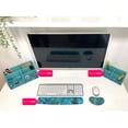 thumbnail image 4 of French Koko Keyboard and Mouse Wrist Rest Support Superior Arm Wrist Pad Comfort Memory Foam Desk Home Office School Computer Laptop Pc, Non Slip Cute Shimmering Teal, 4 of 7
