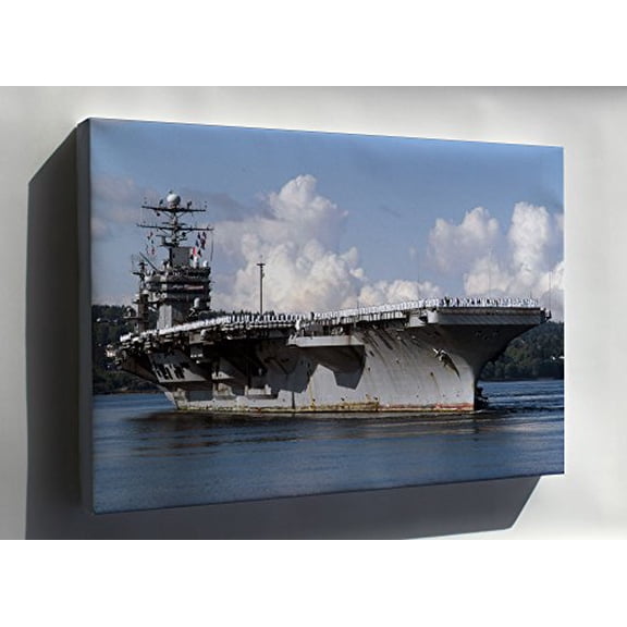 Canvas 16x24; Aircraft Carrier Uss Abraham Lincoln (Cvn 72) Station Everett