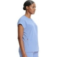 thumbnail image 3 of Cherokee Infinity Scrub Top for Women Contemporary Fit Round Neck 3 Pocket with Covered Placket with Partial Zip IN622A, L, Ciel, 3 of 5