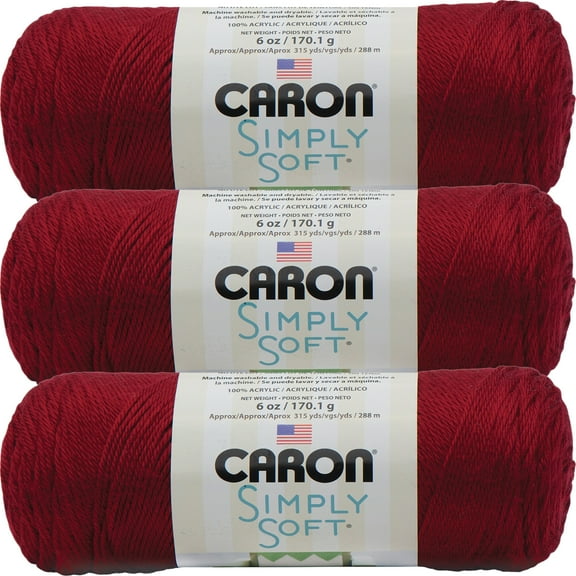 Caron Simply Soft Solids Yarn-Autumn Red, Multipack Of 3