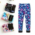 thumbnail image 4 of LYMAYTER Toddler Kids 2 PCS Pants Winter Warm Fleece Leggings Floral Bottom Pants for Baby 3-10 Years Old, 4 of 9