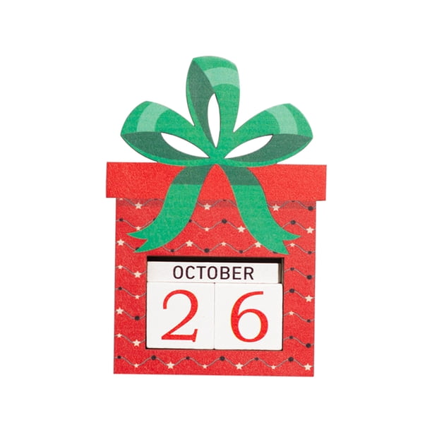 Xihbxyly Ofertas Diarias de Liquidación Adorno Navideño Adorno Navideño de Madera Calendario de Cuenta Regresiva de Madera Adorno Decorativo