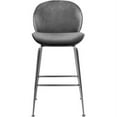 thumbnail image 4 of Maklaine Contemporary 26.5"H Velvet Counter Stool in Gray (Set of 2), 4 of 7
