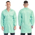 thumbnail image 1 of Hansber Unisex Workshop Uniform Resistant Work Coat Long Sleeve Dustproof Lab Jacket with Cuff Green M, 1 of 6
