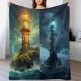 thumbnail image 4 of Ocean Lighthouse for Women Men Kids Flannel Throw Blankets Soft Fuzzy Lightweight for Home Decor Couch Bed Sofa, 4 of 8