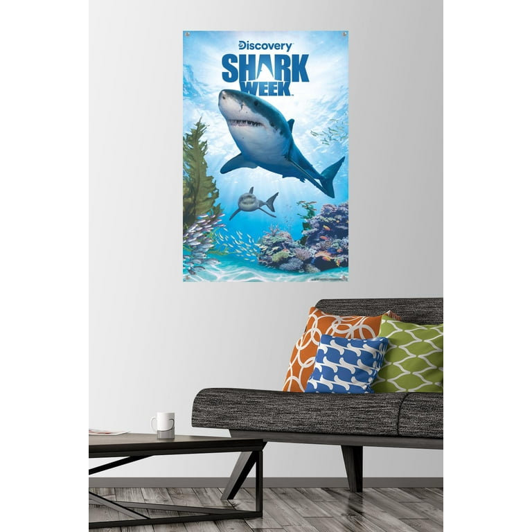 Shark Week - Shark Adventure Wall Poster with Pushpins, 22.375