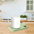 thumbnail image 1 of Calentador de café para escritorio, calentador de bebidas eléctrico, placa, apagado automático, calentador de tazas portátil con temperatura ajustable verde, 1 of 8