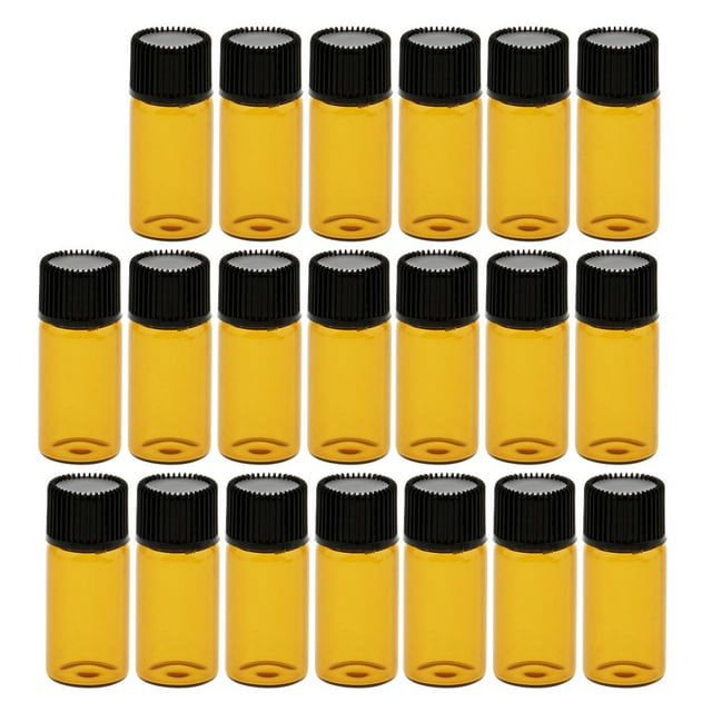 20pcs Frascos Vacíos de Botellas Tapón de Rosca Negro color , 3ML Macarena Botella vacía rellenable