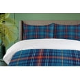 thumbnail image 4 of Ambesonne Checkered Duvet Cover Sets, Thin Lines in Blue, 2-Queen, Blue Navy Blue Red, 4 of 7