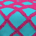 thumbnail image 4 of 1 Piece Luxury Two Tone Diamond Ruffle Pattern Comforter Super Soft, All Season 800 Thread Count, 100% Egyptian Cotton, Full/Queen Size Turquoise Blue-Hot Pink Color, 4 of 4
