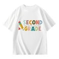 thumbnail image 4 of SGMVNU Girls Summer Short Sleeve Tops Dressy Casual Crewneck Loose Shirts Basic Cotton Tops Graphic Tees, Size 13-14 Years, te1-White, 4 of 5