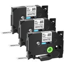 GREENCYCLE 3PK Compatible for Brother P-touch TZe-S231 TZ-S231 TZ-231 TZe-231 0.47'' 12mm Black on White Extra Strength Label Maker Tape
