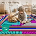 thumbnail image 4 of ODIKA 9'x12' Washable Area Rug Non-Shedding, Easy Care Memphis Bold Border Hip Blocks Retro Interlocking Squiggle Funky 80S Refined for Master Suite, California King, Under Bed, 4 of 7