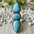 thumbnail image 3 of Larimar Gemstone Ring, Statement Handcrafted Ring, made In 925 Sterling Silver, Boho Ring, Two Stone Ring, Boho Jewelry, Gift For Her,....., 3 of 5